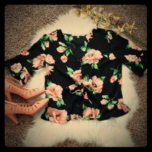 Floral Crop Blouse